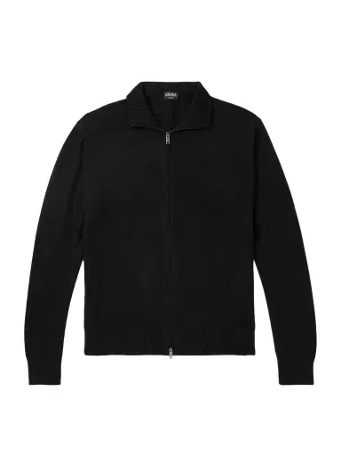 Zegna Logo-Embroidered Cashmere and Silk-Blend Cardigan - Men | Thumbnail 1 Zegna Logo-Embroidered Cashmere and Silk-Blend Cardigan - Men | Thumbnail 1