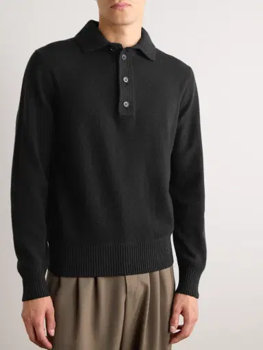 Zegna Slim-Fit Wool and Cashmere-Blend Polo Shirt - Men | Thumbnail 3 Zegna Slim-Fit Wool and Cashmere-Blend Polo Shirt - Men | Thumbnail 3