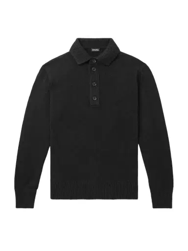 Zegna Slim-Fit Wool and Cashmere-Blend Polo Shirt - Men | Thumbnail 1 Zegna Slim-Fit Wool and Cashmere-Blend Polo Shirt - Men | Thumbnail 1