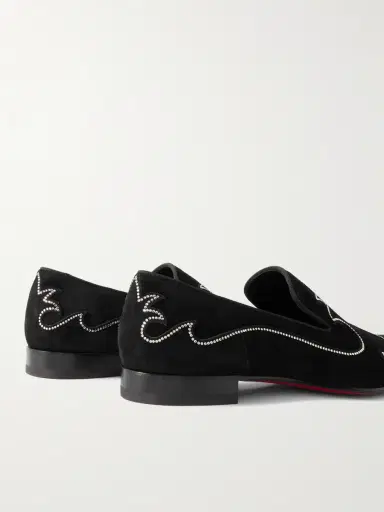 Christian Louboutin Dandysiago Grosgrain-Trimmed Embellished Velvet Loafers - Men | Thumbnail 5 Christian Louboutin Dandysiago Grosgrain-Trimmed Embellished Velvet Loafers - Men | Thumbnail 5