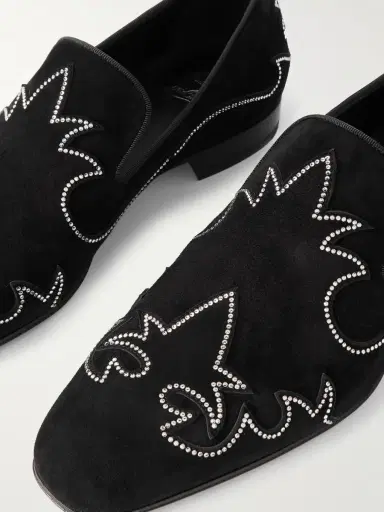 Christian Louboutin Dandysiago Grosgrain-Trimmed Embellished Velvet Loafers - Men | Thumbnail 6 Christian Louboutin Dandysiago Grosgrain-Trimmed Embellished Velvet Loafers - Men | Thumbnail 6