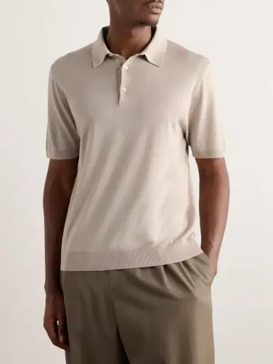 Loro Piana Slim-Fit Wool, Silk and Cashmere-Blend Polo Shirt - Men | Thumbnail 3 Loro Piana Slim-Fit Wool, Silk and Cashmere-Blend Polo Shirt - Men | Thumbnail 3
