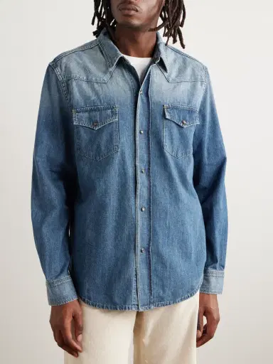 Nili Lotan Travis Denim Shirt - Men | Thumbnail 3 Nili Lotan Travis Denim Shirt - Men | Thumbnail 3