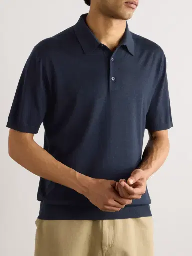 Loro Piana Slim-Fit Wool, Silk and Cashmere-Blend Polo Shirt - Men | Thumbnail 3 Loro Piana Slim-Fit Wool, Silk and Cashmere-Blend Polo Shirt - Men | Thumbnail 3