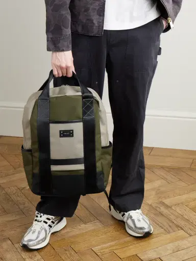 Master-Piece Defend Leather-Trimmed Coated-Canvas Backpack - Men | Thumbnail 2 Master-Piece Defend Leather-Trimmed Coated-Canvas Backpack - Men | Thumbnail 2