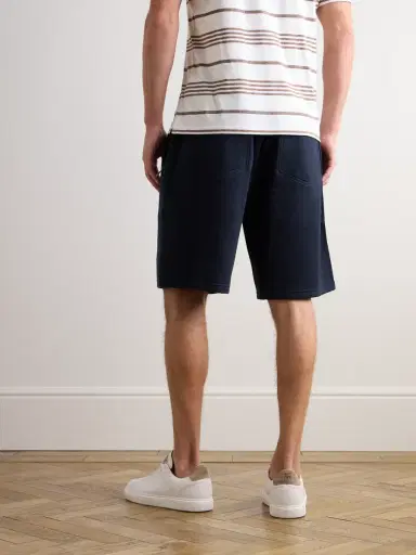 Brunello Cucinelli Straight-Leg Cotton-Blend Jersey Drawstring Shorts - Men | Thumbnail 3 Brunello Cucinelli Straight-Leg Cotton-Blend Jersey Drawstring Shorts - Men | Thumbnail 3