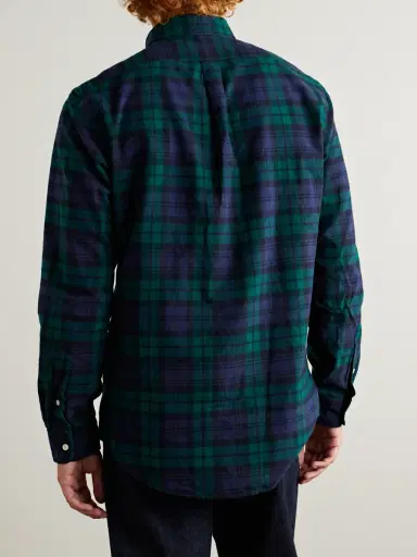 Polo Ralph Lauren Button-Down Collar Logo-Embroidered Checked Brushed-Cotton Oxford Shirt - Men | Thumbnail 4 Polo Ralph Lauren Button-Down Collar Logo-Embroidered Checked Brushed-Cotton Oxford Shirt - Men | Thumbnail 4
