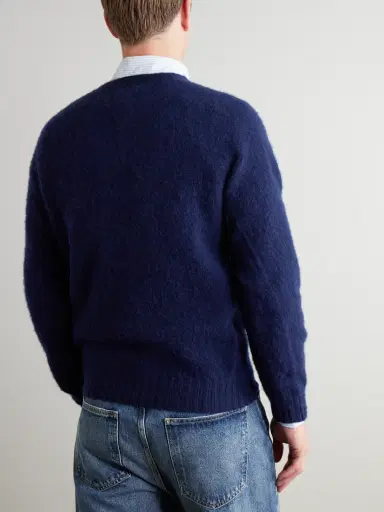 Drake's Brushed Shetland Wool Sweater - Men | Thumbnail 4 Drake's Brushed Shetland Wool Sweater - Men | Thumbnail 4