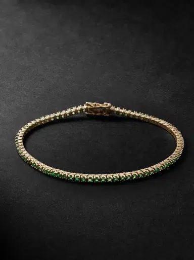KOLOURS JEWELRY Spectra 14-Karat Gold Emerald Tennis Bracelet - Men | Thumbnail 1 KOLOURS JEWELRY Spectra 14-Karat Gold Emerald Tennis Bracelet - Men | Thumbnail 1