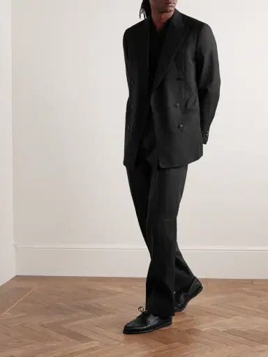 Saman Amel Amo Wide-Leg Pleated Linen Trousers - Men | Thumbnail 2 Saman Amel Amo Wide-Leg Pleated Linen Trousers - Men | Thumbnail 2