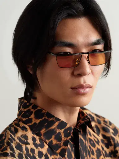 Jacques Marie Mage Bogart Rectangular-Frame Metal Sunglasses - Men | Thumbnail 2 Jacques Marie Mage Bogart Rectangular-Frame Metal Sunglasses - Men | Thumbnail 2