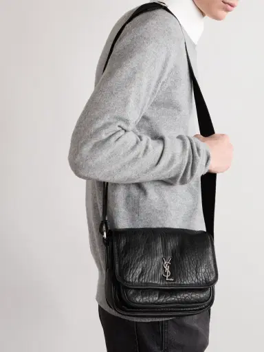 Saint Laurent Niki Small Logo-Appliquéd Textured-Leather Messenger Bag - Men | Thumbnail 2 Saint Laurent Niki Small Logo-Appliquéd Textured-Leather Messenger Bag - Men | Thumbnail 2