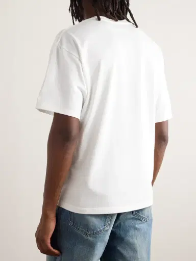 Saint Laurent Logo-Appliquéd Cotton and Modal-Blend Jersey T-Shirt - Men | Thumbnail 4 Saint Laurent Logo-Appliquéd Cotton and Modal-Blend Jersey T-Shirt - Men | Thumbnail 4
