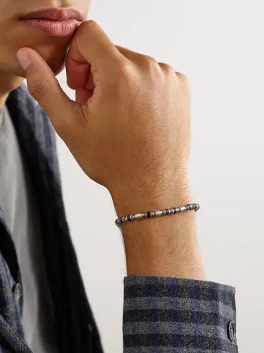 M. COHEN Saguaro Sterling Silver Lapis Lazuli Beaded Bracelet - Men | Thumbnail 2 M. COHEN Saguaro Sterling Silver Lapis Lazuli Beaded Bracelet - Men | Thumbnail 2