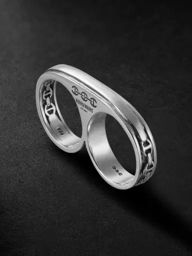 Hoorsenbuhs Bonded Double Barrel Knuckle Sterling Silver Ring - Men | Thumbnail 1 Hoorsenbuhs Bonded Double Barrel Knuckle Sterling Silver Ring - Men | Thumbnail 1