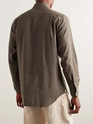 Loro Piana André Cotton-Flannel Shirt - Men | Thumbnail 4 Loro Piana André Cotton-Flannel Shirt - Men | Thumbnail 4