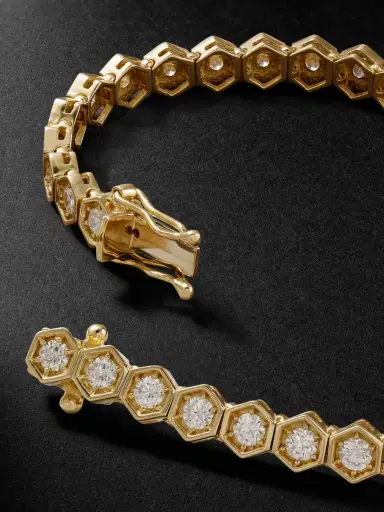 KOLOURS JEWELRY Hexagon XXXLarge -Karat Gold Diamond Bracelet - Men | Thumbnail 3 KOLOURS JEWELRY Hexagon XXXLarge -Karat Gold Diamond Bracelet - Men | Thumbnail 3