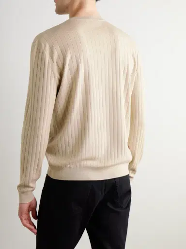 Loro Piana Riva Valdobbia Ribbed Virgin Wool Sweater - Men | Thumbnail 4 Loro Piana Riva Valdobbia Ribbed Virgin Wool Sweater - Men | Thumbnail 4