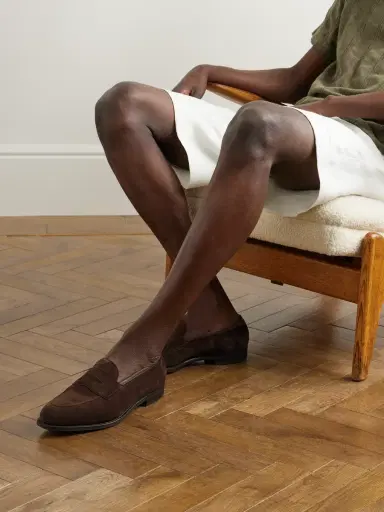 Edward Green Piccadilly Suede Penny Loafers - Men | Thumbnail 2 Edward Green Piccadilly Suede Penny Loafers - Men | Thumbnail 2