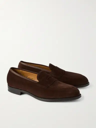 Edward Green Piccadilly Suede Penny Loafers - Men | Thumbnail 4 Edward Green Piccadilly Suede Penny Loafers - Men | Thumbnail 4