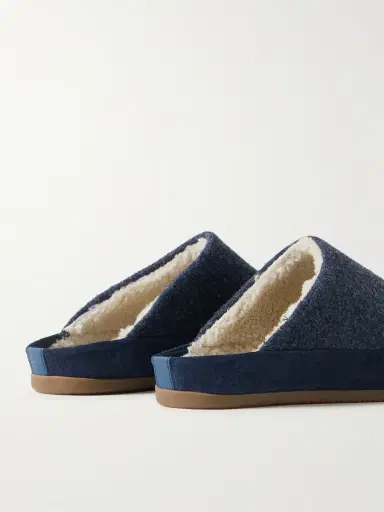 Mulo Suede-Trimmed Shearling-Lined Wool Slippers - Men | Thumbnail 5 Mulo Suede-Trimmed Shearling-Lined Wool Slippers - Men | Thumbnail 5