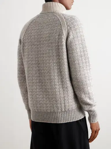 Zegna Ribbed Cashmere and Silk-Blend Rollneck Sweater - Men | Thumbnail 3 Zegna Ribbed Cashmere and Silk-Blend Rollneck Sweater - Men | Thumbnail 3