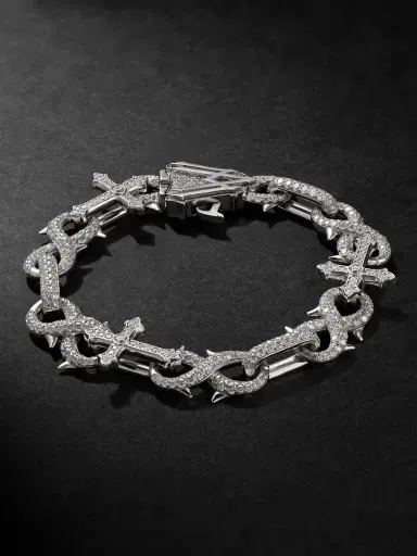 Alex Moss New York St Mark 14-Karat White Gold Diamond Bracelet - Men | Thumbnail 1 Alex Moss New York St Mark 14-Karat White Gold Diamond Bracelet - Men | Thumbnail 1