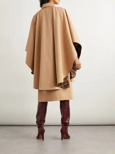 Chloé Cape-effect Layered Leather-trimmed Cotton-gabardine Trench Coat | Thumbnail 3 Chloé Cape-effect Layered Leather-trimmed Cotton-gabardine Trench Coat | Thumbnail 3