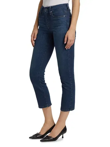 Good American Women's Good Legs Flared Crop Jeans - Blue | Thumbnail 4 Good American Women's Good Legs Flared Crop Jeans - Blue | Thumbnail 4