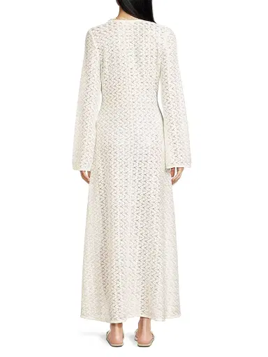 Ramy Brook Women's Fatima Metallic Chevron Caftan - White Gold Zig Zag - Size XL | Thumbnail 5 Ramy Brook Women's Fatima Metallic Chevron Caftan - White Gold Zig Zag - Size XL | Thumbnail 5