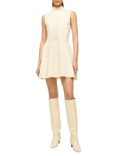 Staud Women's Charade Cable-Knit Minidress - | Thumbnail 2 Staud Women's Charade Cable-Knit Minidress - | Thumbnail 2