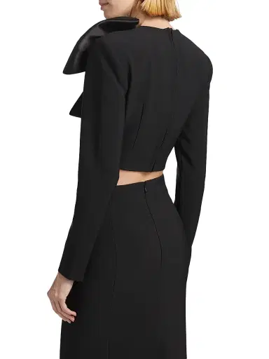 Ronny Kobo Women's Arlet Bow Long-Sleeve Crop Top - Black | Thumbnail 5 Ronny Kobo Women's Arlet Bow Long-Sleeve Crop Top - Black | Thumbnail 5
