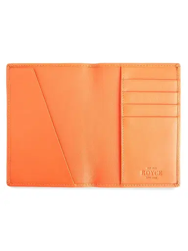 Royce New York RFID Blocking Leather Passport Holder - Orange | Thumbnail 2 Royce New York RFID Blocking Leather Passport Holder - Orange | Thumbnail 2