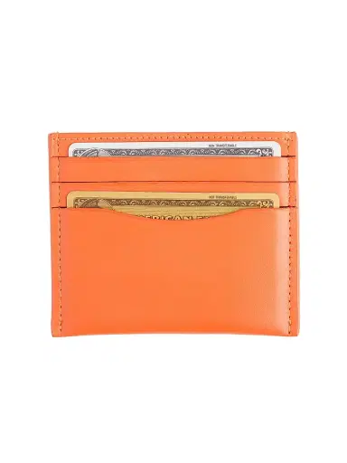 Royce New York Men's RFID-Blocking Leather Card Wallet - Orange | Thumbnail 2 Royce New York Men's RFID-Blocking Leather Card Wallet - Orange | Thumbnail 2
