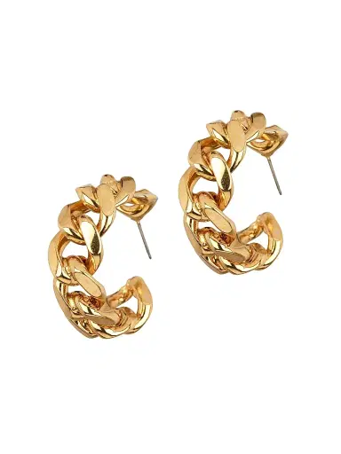 Jennifer Behr Women's Maillon 18K-Gold-Plated Hoop Earrings - Gold | Thumbnail 1 Jennifer Behr Women's Maillon 18K-Gold-Plated Hoop Earrings - Gold | Thumbnail 1