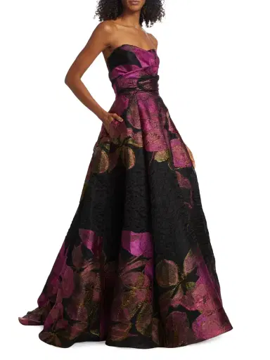 Amsale Women's Cloq Ball Gown - Fuchsia Black | Thumbnail 3 Amsale Women's Cloq Ball Gown - Fuchsia Black | Thumbnail 3