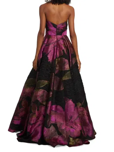Amsale Women's Cloq Ball Gown - Fuchsia Black | Thumbnail 4 Amsale Women's Cloq Ball Gown - Fuchsia Black | Thumbnail 4