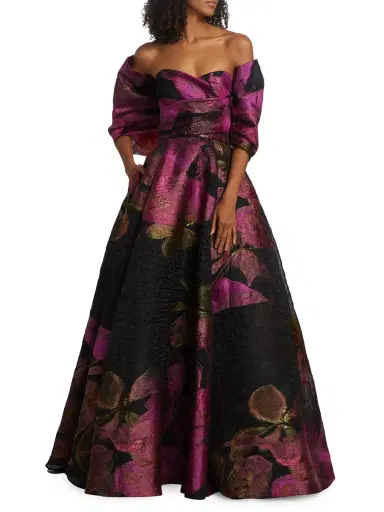 Amsale Women's Cloq Ball Gown - Fuchsia Black | Thumbnail 5 Amsale Women's Cloq Ball Gown - Fuchsia Black | Thumbnail 5