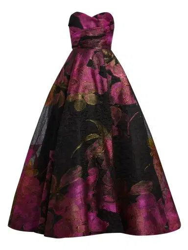 Amsale Women's Cloq Ball Gown - Fuchsia Black | Thumbnail 8 Amsale Women's Cloq Ball Gown - Fuchsia Black | Thumbnail 8