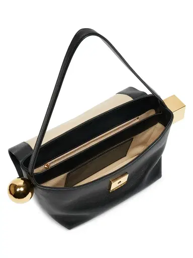 Jacquemus Women's Le Rond Carré Leather Shoulder Bag - Black | Thumbnail 3 Jacquemus Women's Le Rond Carré Leather Shoulder Bag - Black | Thumbnail 3