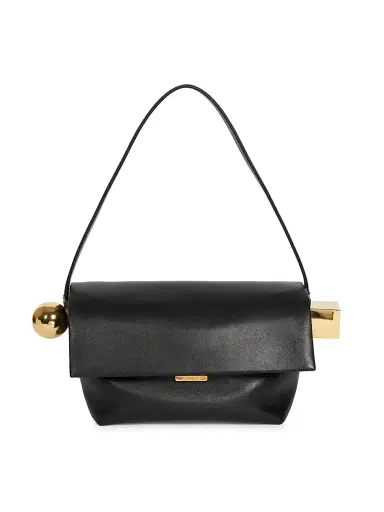 Jacquemus Women's Le Rond Carré Leather Shoulder Bag - Black | Thumbnail 1 Jacquemus Women's Le Rond Carré Leather Shoulder Bag - Black | Thumbnail 1