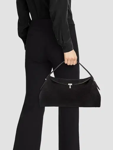 Toteme Women's T-Lock Suede Top Handle Bag - Espresso | Thumbnail 3 Toteme Women's T-Lock Suede Top Handle Bag - Espresso | Thumbnail 3