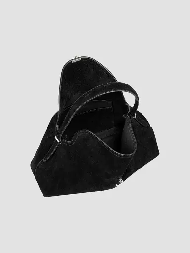 Toteme Women's T-Lock Suede Top Handle Bag - Espresso | Thumbnail 4 Toteme Women's T-Lock Suede Top Handle Bag - Espresso | Thumbnail 4