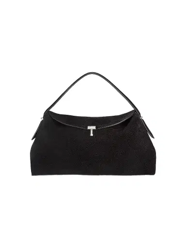 Toteme Women's T-Lock Suede Top Handle Bag - Espresso | Thumbnail 1 Toteme Women's T-Lock Suede Top Handle Bag - Espresso | Thumbnail 1