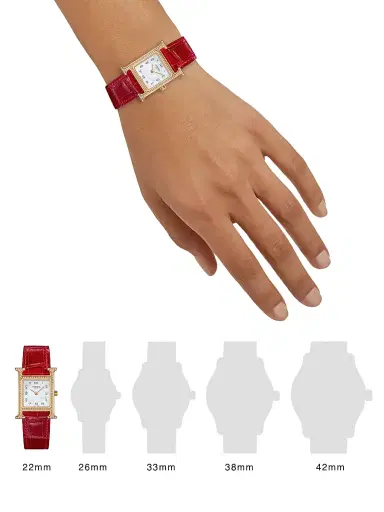 HERMÈS Women's Heure H 25MM 18K Rose Gold, Diamond & Alligator Strap Watch - Red | Thumbnail 2 HERMÈS Women's Heure H 25MM 18K Rose Gold, Diamond & Alligator Strap Watch - Red | Thumbnail 2