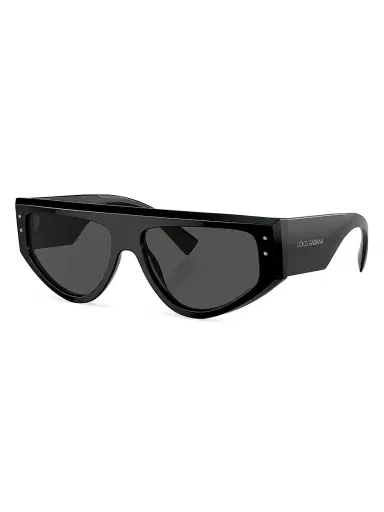 Dolce & Gabbana 57MM Rectangular Sunglasses - Dark Grey Black | Thumbnail 1 Dolce & Gabbana 57MM Rectangular Sunglasses - Dark Grey Black | Thumbnail 1