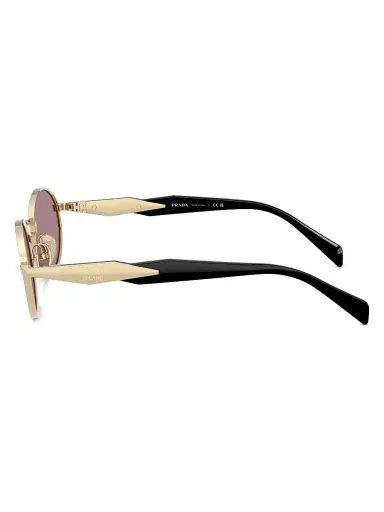 Prada Women's 55MM Oval Sunglasses - Brown Gold | Thumbnail 3 Prada Women's 55MM Oval Sunglasses - Brown Gold | Thumbnail 3