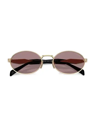 Prada Women's 55MM Oval Sunglasses - Brown Gold | Thumbnail 5 Prada Women's 55MM Oval Sunglasses - Brown Gold | Thumbnail 5