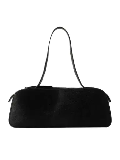 Khaite Simona Leather-trimmed Calf Hair Shoulder Bag | Thumbnail 1 Khaite Simona Leather-trimmed Calf Hair Shoulder Bag | Thumbnail 1
