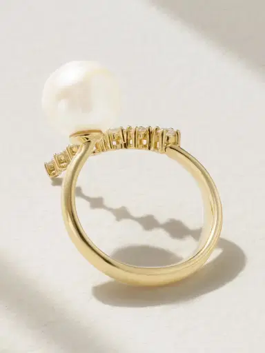 Mizuki 14-karat Gold, Pearl And Diamond Ring | Thumbnail 3 Mizuki 14-karat Gold, Pearl And Diamond Ring | Thumbnail 3